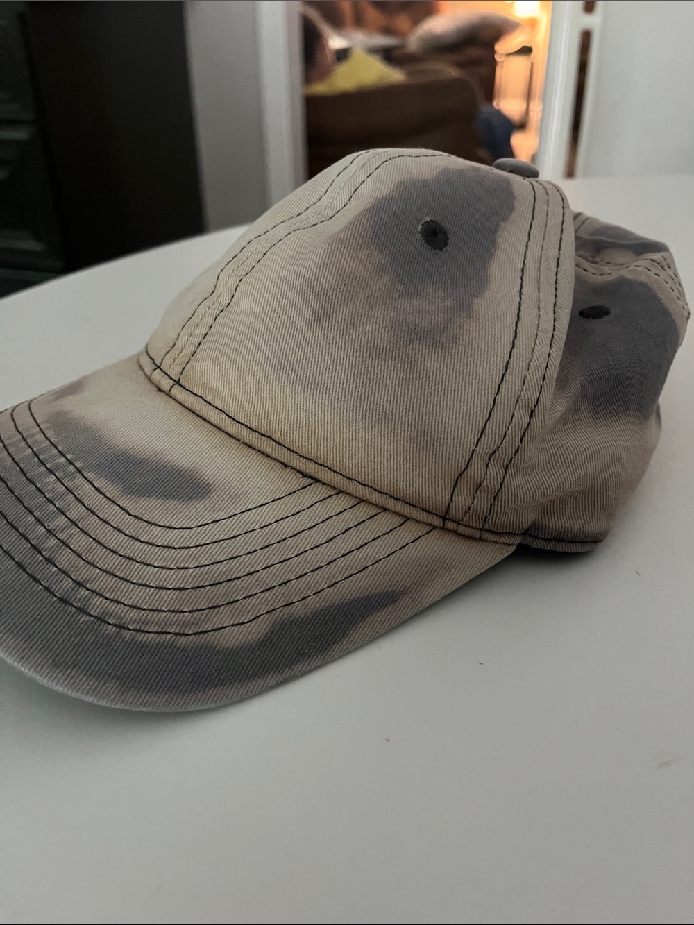 Unbranded Tie-Dye Beige & Gray Baseball Cap